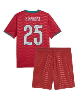 Billige Fotballdrakt Portugal Nuno Mendes #25 Replika Hjemmedraktsett Barn VM 2026 Kortermet (med bukser)